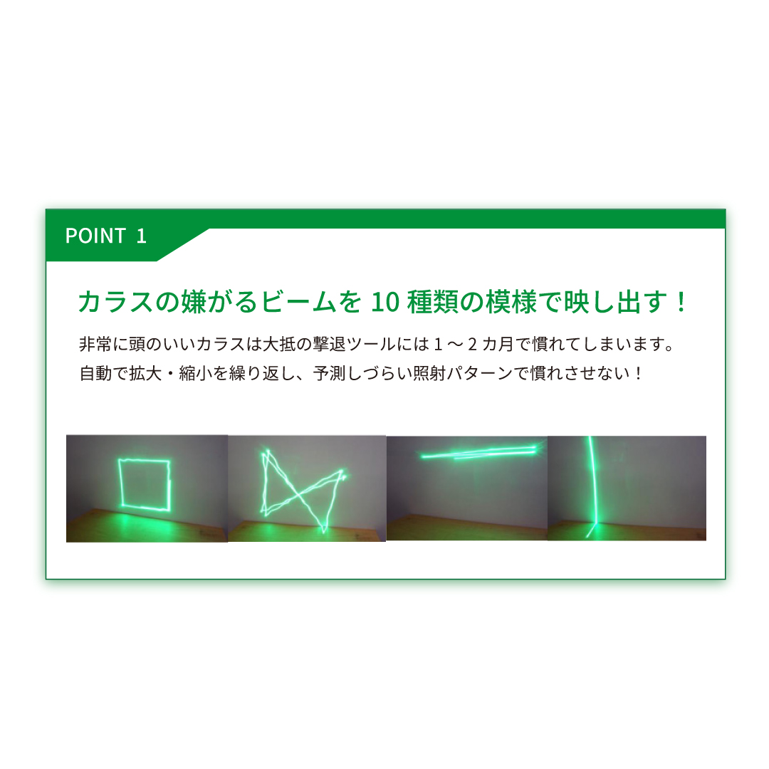 10種類の模様を映し出す